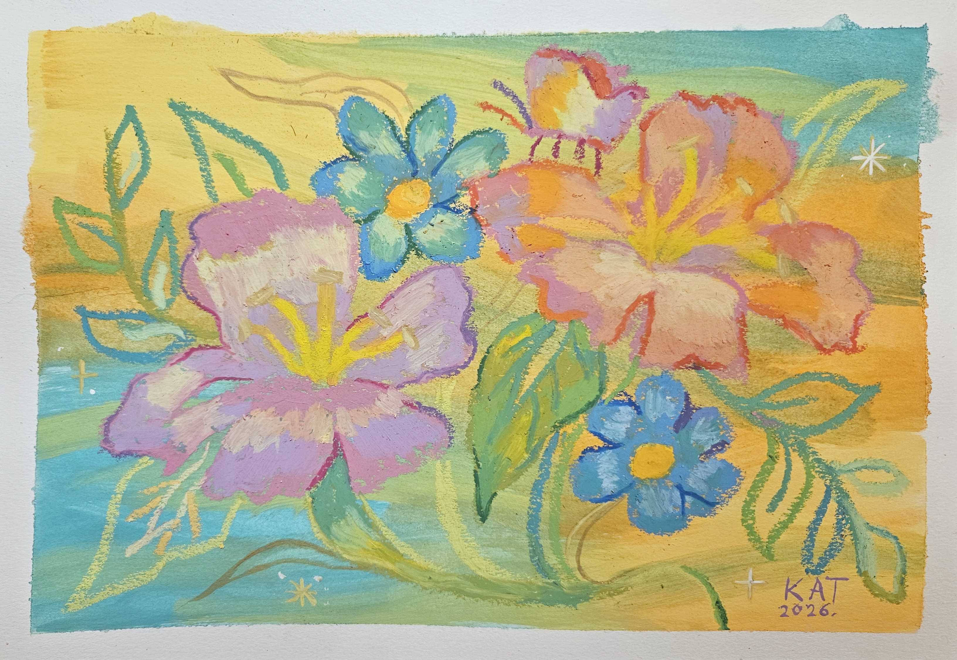 Oil Pastel Pixel House